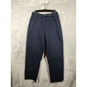 Lauren Ralph Lauren Navy Blue Pinstripe Trousers Size 16 Stretch Cotton Pants